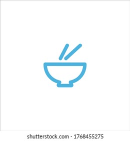 bowl and chopstick icon flat vector logo design trendy illustration signage symbol graphic simple