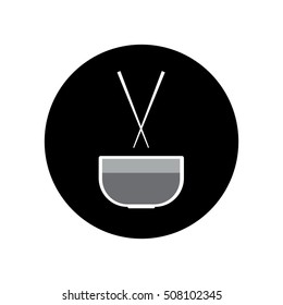 bowl with chopstick icon vector