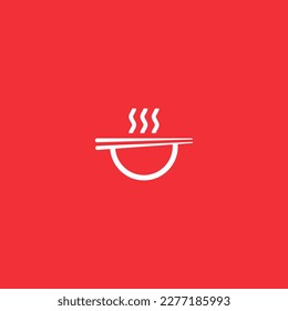 bowl, chopstick and steam vector