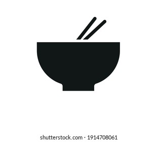 bowl and chopsticks icon design vector.