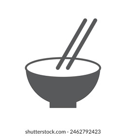 bowl and chopsticks icon vector illustration