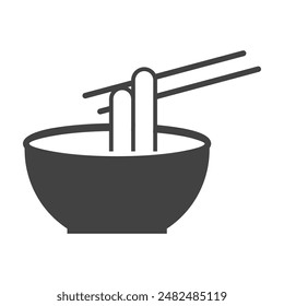 bowl and chopsticks icon vector illustration