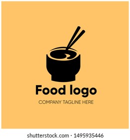 bowl and chopsticks logo design