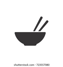 Bowl and chopsticks or Ra men icon