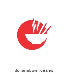 Bowl and chopsticks or Ra men icon