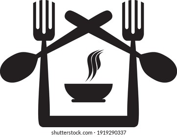 bowl, chopsticks and spoon on white background. Vector illustration