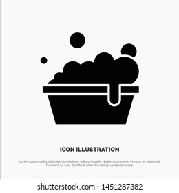 Bowl, Cleaning, Washing solid Glyph Icon vector