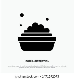 Bowl, Cleaning, Washing solid Glyph Icon vector. Vector Icon Template background
