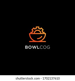 Bowl cog gear logo design template