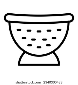 Bowl colander icon outline vector. Cooking sieve. Ceramic sifting