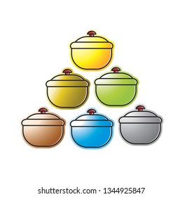 bowl color variations  isolated on white vector drawing