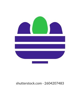 Bowl of colorful eggs graphic illustration vector