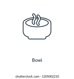 Bowl concept line icon. Linear Bowl concept outline symbol design. This simple element illustration can be used for web and mobile UI/UX.