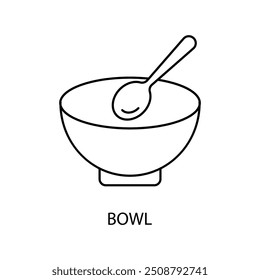 Bowl Concept Line Icon. Einfache Elementgrafik. bowl konzept umreißen symbol design.
