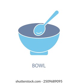 bowl concept line icon. Simple element illustration. bowl concept outline symbol design.