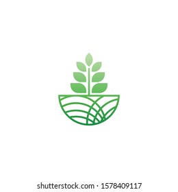 bowl containing greenery in the vector logo