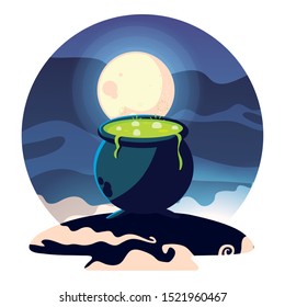 Bowl design, Halloween holiday horror scary celebration autumn dark and party theme Vector illustration