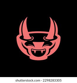 Bowl devil horn creative logo design