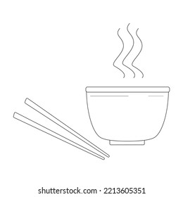 A bowl with dinner, food illustration, eps 10
