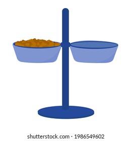 A bowl of dog food. Vector flet illustration.