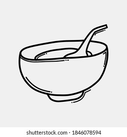 bowl doodle vector icon. Drawing sketch illustration hand drawn line.