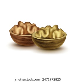 a bowl of dried walnut fruit 