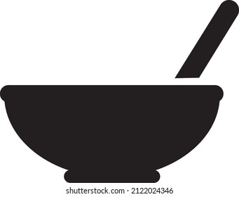 Elemento Bowl de estilo simple plano sobre fondo blanco.. eps