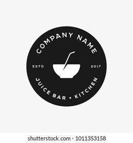 Bowl emblem logo design inspiration isolated on white background