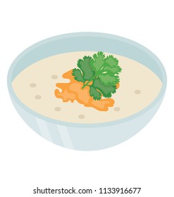 
A bowl filled with creamy dipping topped with fresh veggies, ico for creamy vegetable soup
