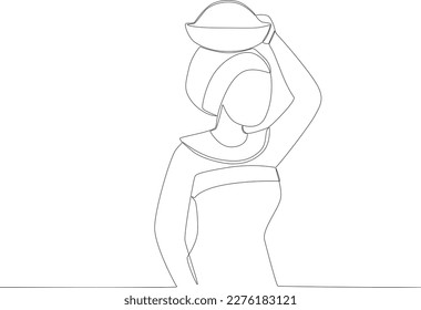A bowl filled with food for the event. Africa day one line drawing
