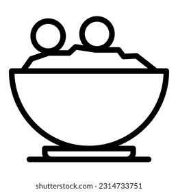 Bowl flakes icon outline vector. Cereal flakes. Corn box