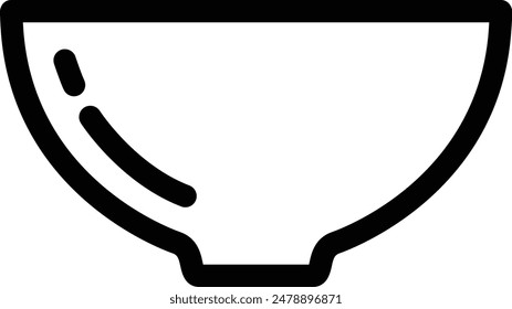 Bowl flat black vector icon.