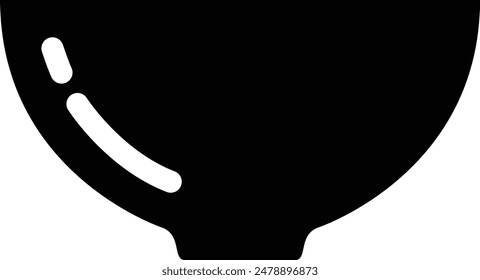 Bowl flat black vector icon.