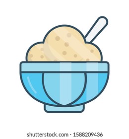 bowl flat color line icon 