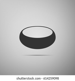 Bowl flat icon on grey background. Vector Illustration