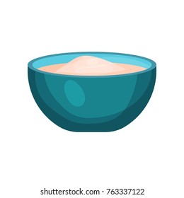 Bowl of flour, baking Ingredient vector Illustration