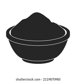 Bowl flour vector icon.Black vector icon isolated on white background bowl flour.