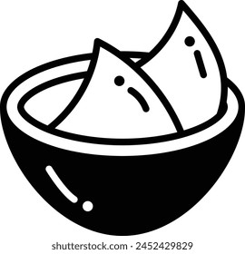 A bowl of food in Asian food concept. The bowl is filled with rice and has a lot of small dots