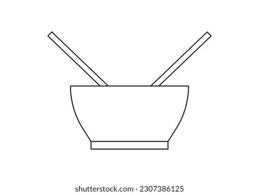 Bowl of food with Chinese or Japanese chopsticks.