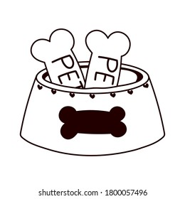 bowl food cookies cartoon isolated white background design vector illustration line icon