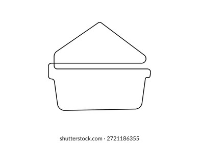 Tigela de ícone de comida desenho contínuo de uma linha e estilo minimalista isolar design vetorial contorno