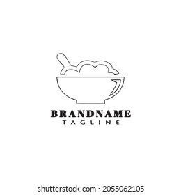 bowl food logo cartoon icon design template modern black vector