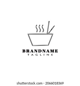 bowl food logo cartoon icon design template modern black vector