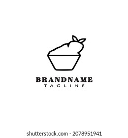 bowl food logo cartoon icon design template modern black vector
