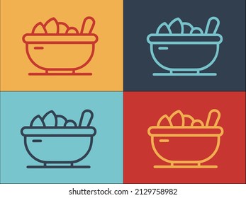 Bowl With Food Logo Template, Simple Flat Icon of food,bowl,healthy