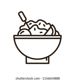 Bowl of food vector icon