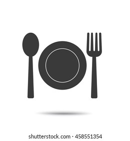 bowl fork and spoon food icon symbol