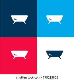 Bowl four color material and minimal icon logo set in red and blue