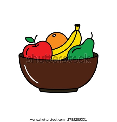 A bowl of fresh fruit apple banana pear