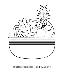 bowl with fresh fruits and vegetables